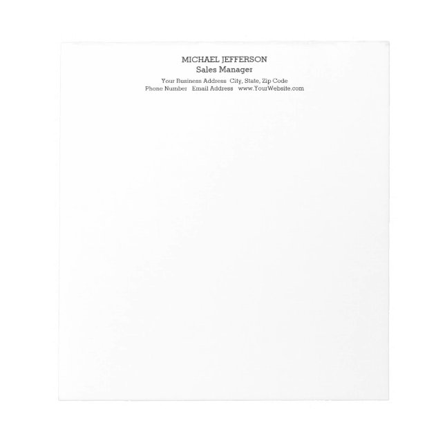 Professional Minimalist Plain Classical Notepad (Front)