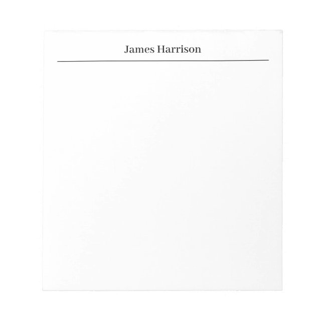Professional Minimalist Plain Classical Notepad (Front)