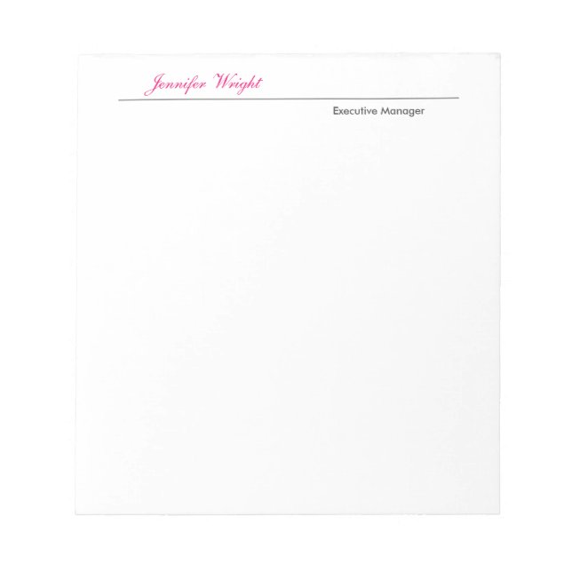 Professional minimalist plain elegant calligraphy notepad (Front)