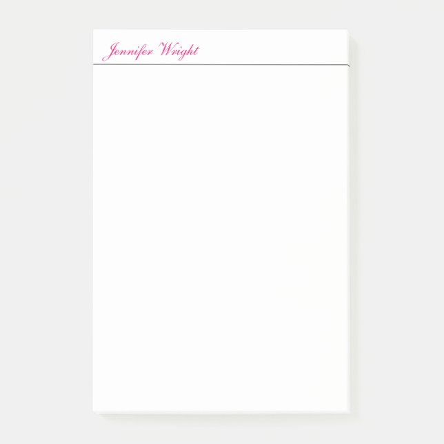 Professional minimalist plain elegant calligraphy post-it notes (Front)