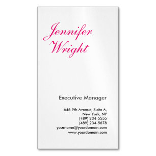 Professional minimalist plain elegant modern 	Magnetic business card