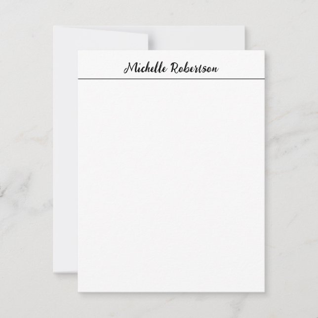 Professional Minimalist Plain Handwriting Card (Front)