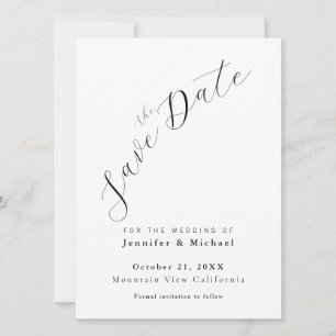 Professional Minimalist Plain Modern Save The Date