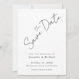 Professional Minimalist Plain Modern Save The Date