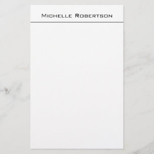 Professional Minimalist Plain Simple Modern Name Stationery