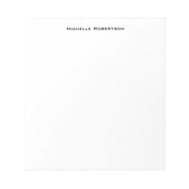 Professional Minimalist Plain Simple Modern Notepad (Front)