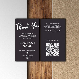 Professional minimalist QR code Thank you Business Card