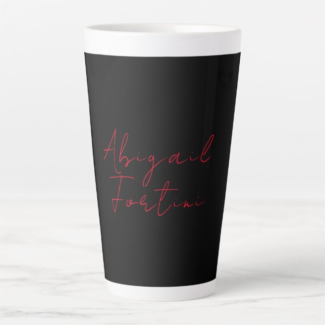 Professional minimalist red black modern latte mug (Front)