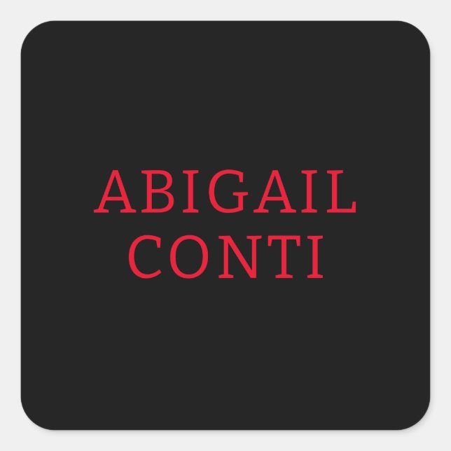 Professional minimalist red black modern square sticker (Front)