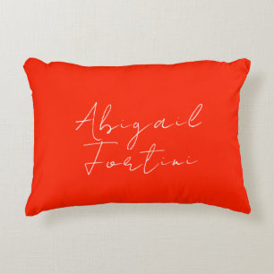Professional minimalist red white modern accent pillow
