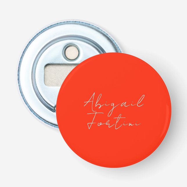 Professional minimalist red white modern bottle opener (Front)