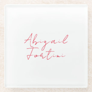 Professional minimalist red white modern glass coaster