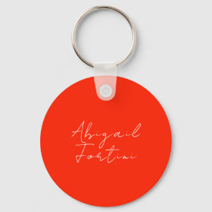 Professional minimalist red white modern keychain