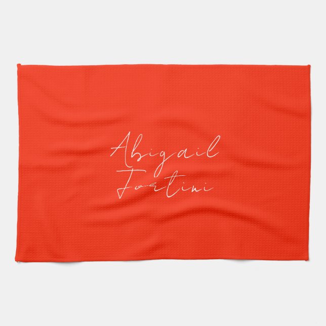 Professional minimalist red white modern kitchen towel (Horizontal)
