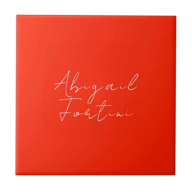 Professional minimalist red white modern tile (Front)