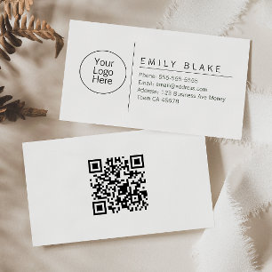 Professional Minimalist Scannable QR code Business Card