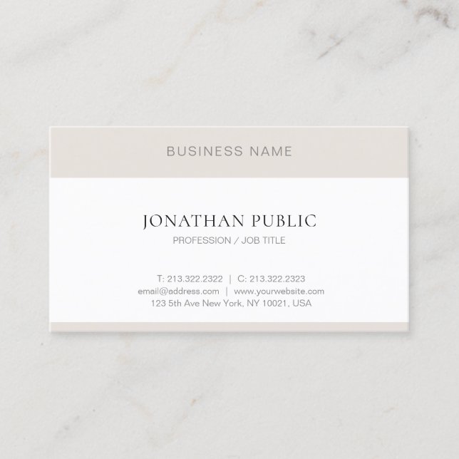 Professional Minimalist Simple Modern Elegant Business Card (Front)