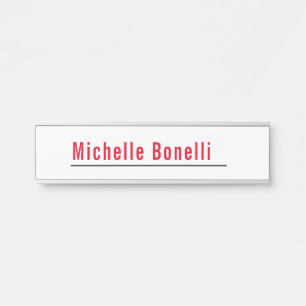 Professional Minimalist Simple White Modern Plain Door Sign