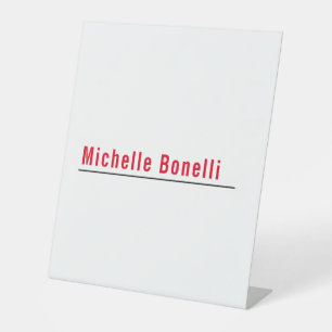 Professional Minimalist Simple White Modern Plain Pedestal Sign