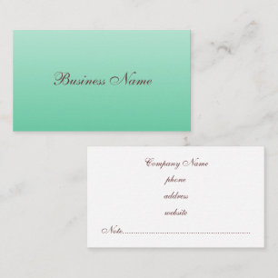 Professional Mint Green Business Card
