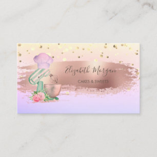 Professional Mixer Flower Confetti, Brush Stroke Business Card