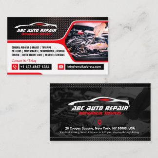 Professional Mobile Mechanic, Auto Repair Editable Business Card