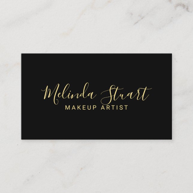 Professional Modern Black and Gold Business Card (Front)
