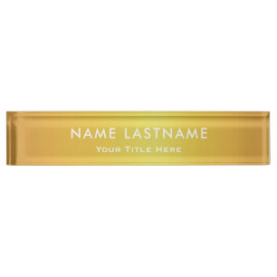 Professional Modern Black and Gold Office Nameplate