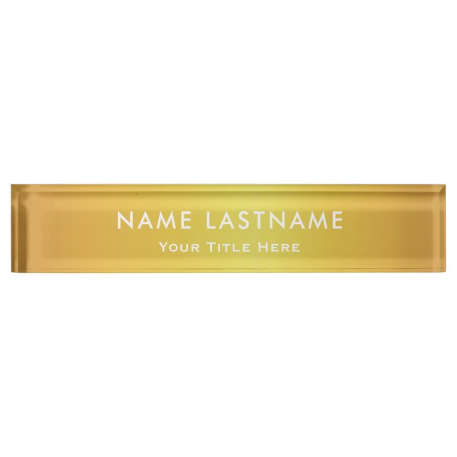 Professional Modern Black and Gold Office Nameplate (Front)