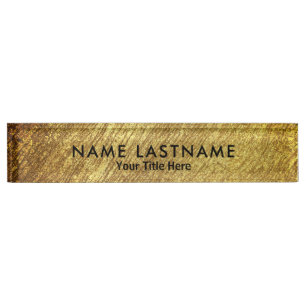 Professional Modern Black and Gold Office Nameplate