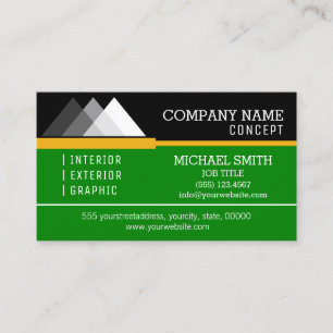 Professional Modern Black and Green Business Card