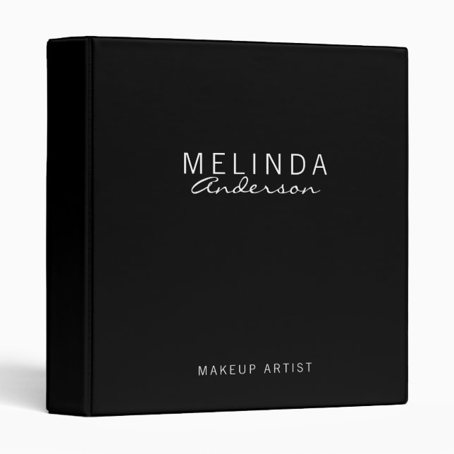 Professional Modern Black and White Binder (Front/Spine)