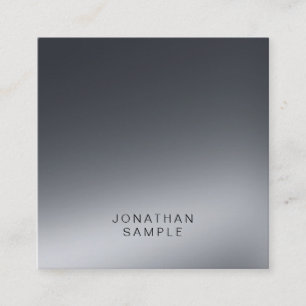 Professional Modern Black And White Elegant Plain Square Business Card