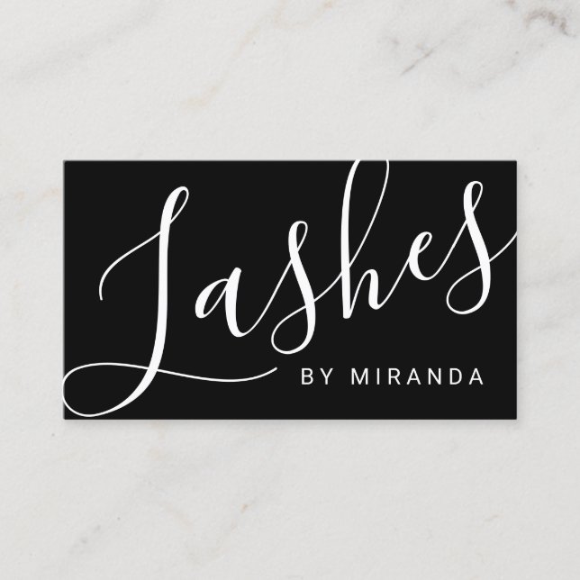 Professional Modern Black and White Makeup Artist Business Card (Front)