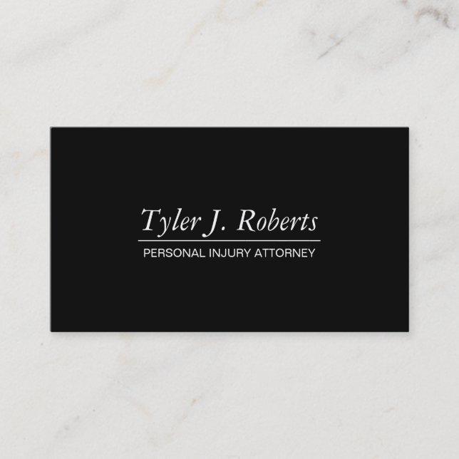 Professional Modern Black Attorney Lawyer Business Business Card (Front)