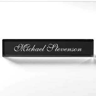 Professional Modern Black Business Desk Nameplate
