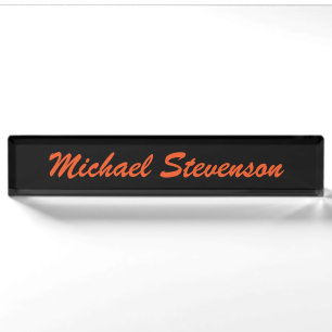 Professional Modern Black Business Desk Nameplate