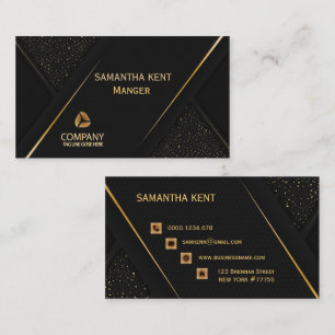Professional Modern  black & Gold  Business Card