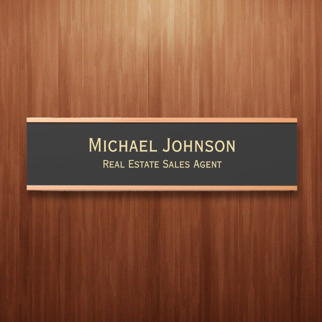 Professional Modern Black Gold Office Name Title Door Sign (Professional Modern Black Gold Office Name Title Door Sign)