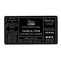 Professional Modern Black Soy Candle Labels