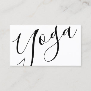 Professional Modern Black Yoga Instructor Business Card