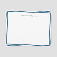 Professional Modern Blue Border Note Card