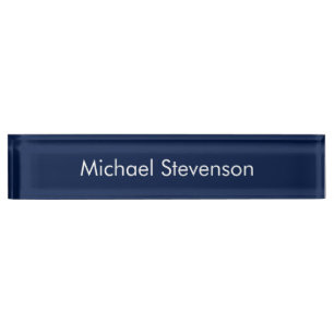 Professional Modern Blue Business Desk Nameplate