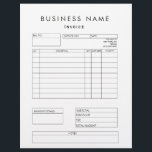 Professional Modern Business Invoice Letterhead<br><div class="desc">Build your customer's trust with these invoice letterhead sheets that have a plain white background and standard text typeface. Not only are they professional and easy to read,  they have convenient sections that you can edit in the design tool.</div>