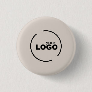 Professional Modern Business Logo Beige 1 Inch Round Button