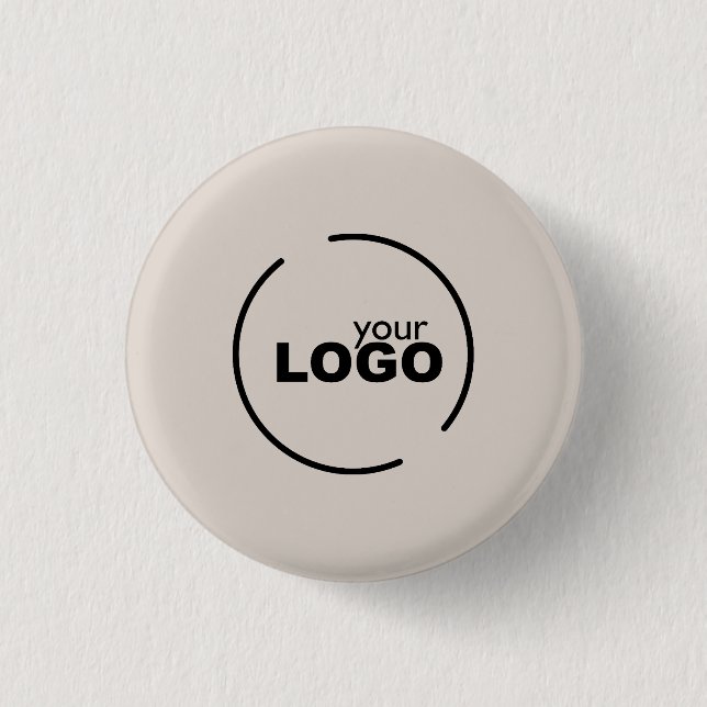 Professional Modern Business Logo Beige 1 Inch Round Button (Front)