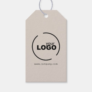 Professional Modern Business Logo Beige Gift Tags
