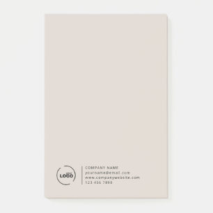 Professional Modern Business Logo Beige Post-it Notes