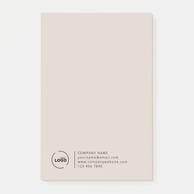 Professional Modern Business Logo Beige Post-it Notes (Front)