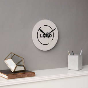 Professional Modern Business Logo Beige Round Clock